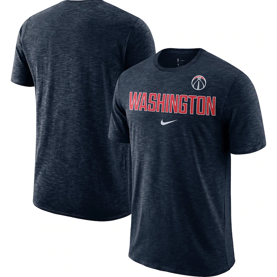2020 NBA Men Nike Washington Wizards Heathered Navy Essential Facility Slub Performance TShirt->nba t-shirts->Sports Accessory